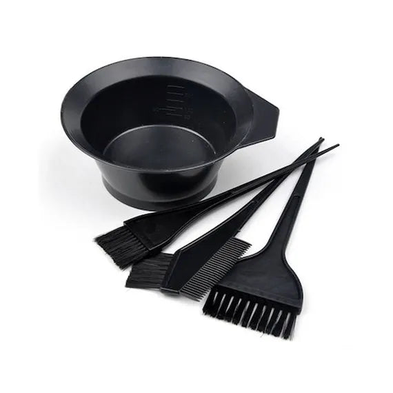Set Accesorii Salon pentru Vopsit – Bol și 3 Pensule
